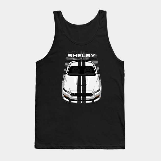 Ford Mustang Shelby GT350 2015 - 2020 - White - Black Stripes Tank Top by V8social